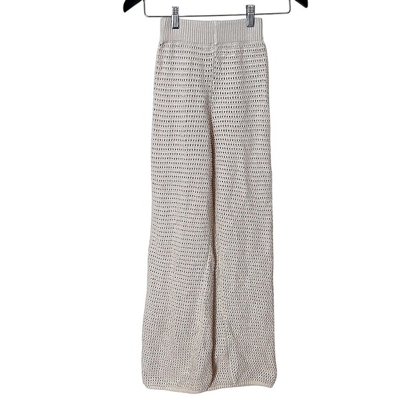 Sincerly Jules Pants - Sincerely Jules Cream Knit‎ Wide Leg Pants Size XS 100% Cotton 27" Boho Festival